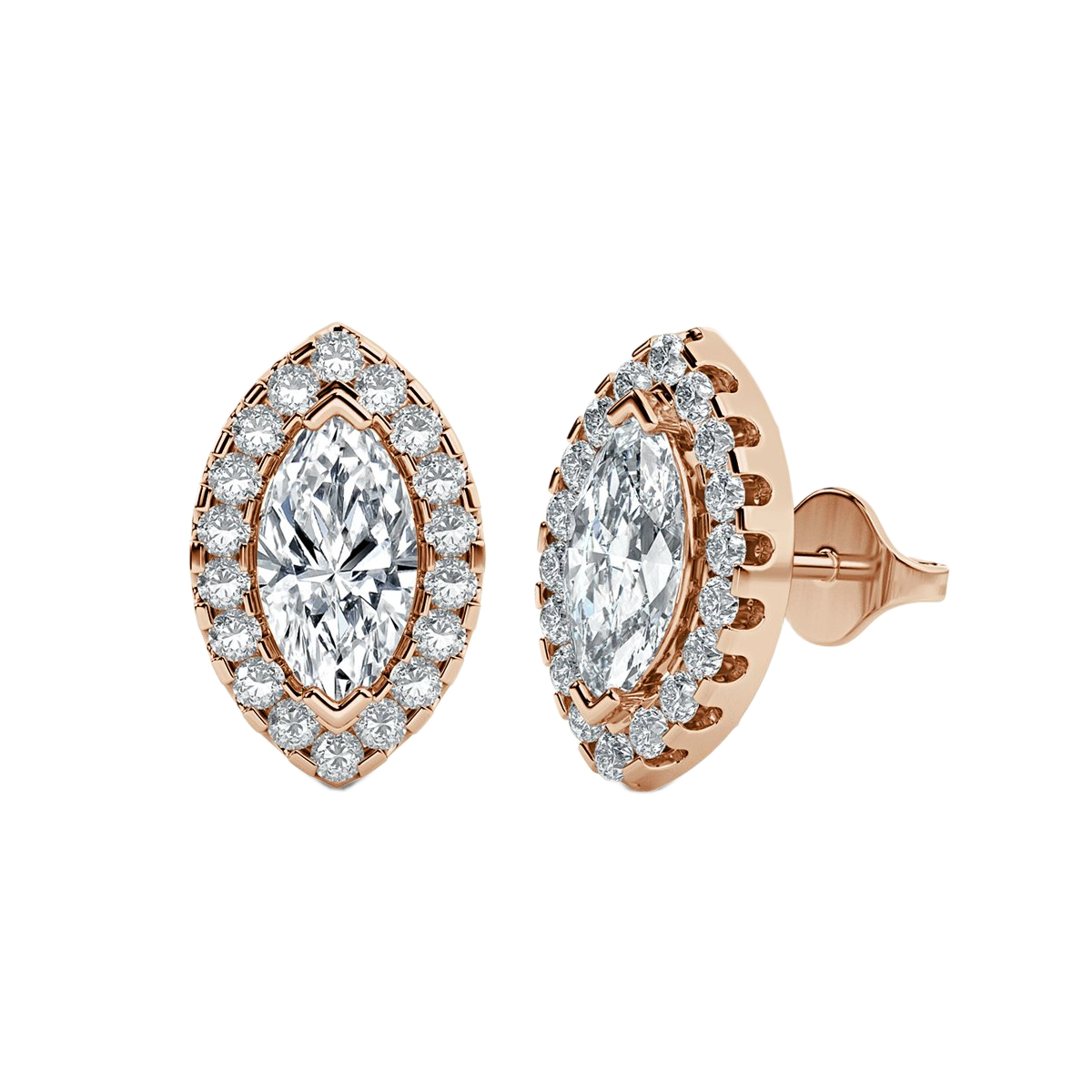 Marquise Halo Diamond Earrings