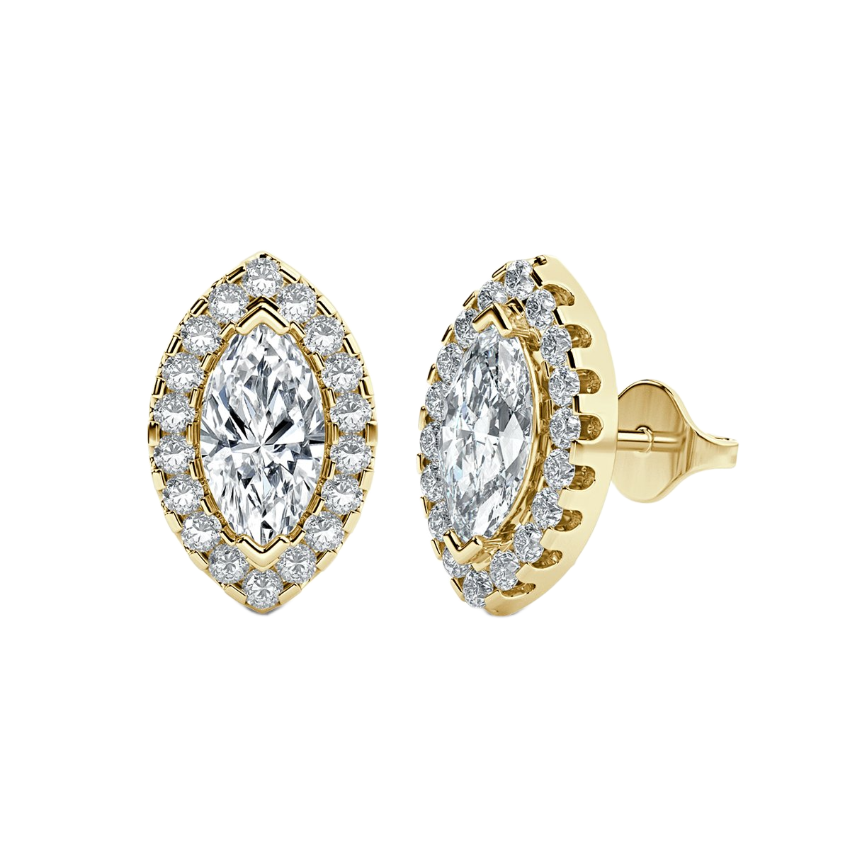 Marquise Halo Diamond Earrings