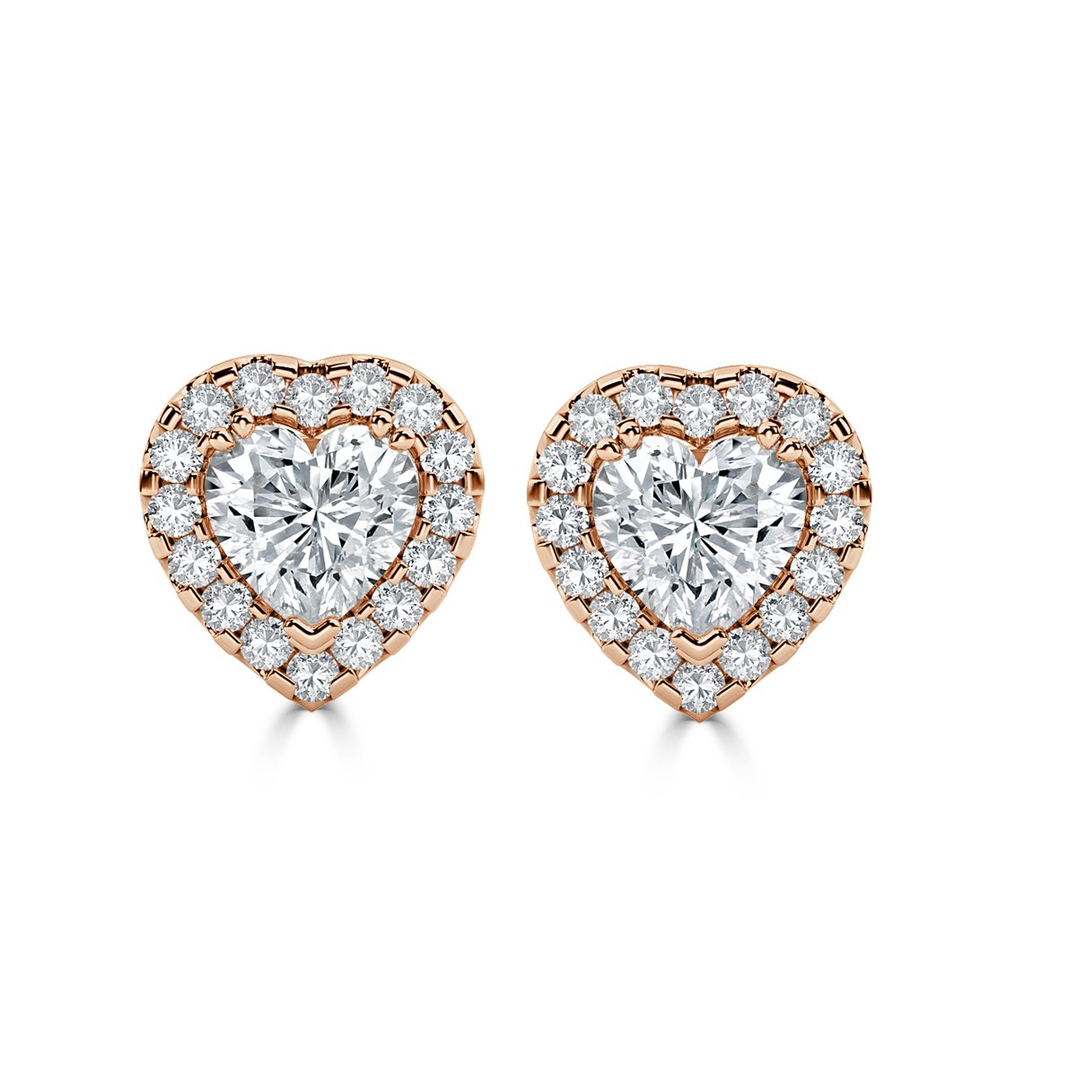 Heart Halo Diamond Earrings