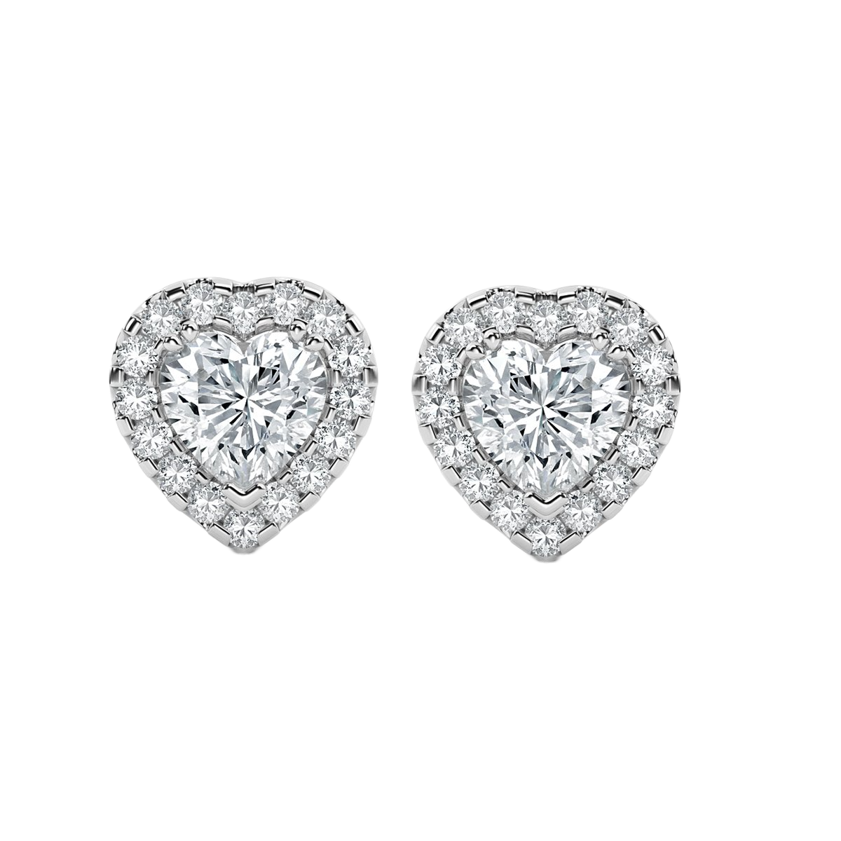 Heart Halo Diamond Earrings