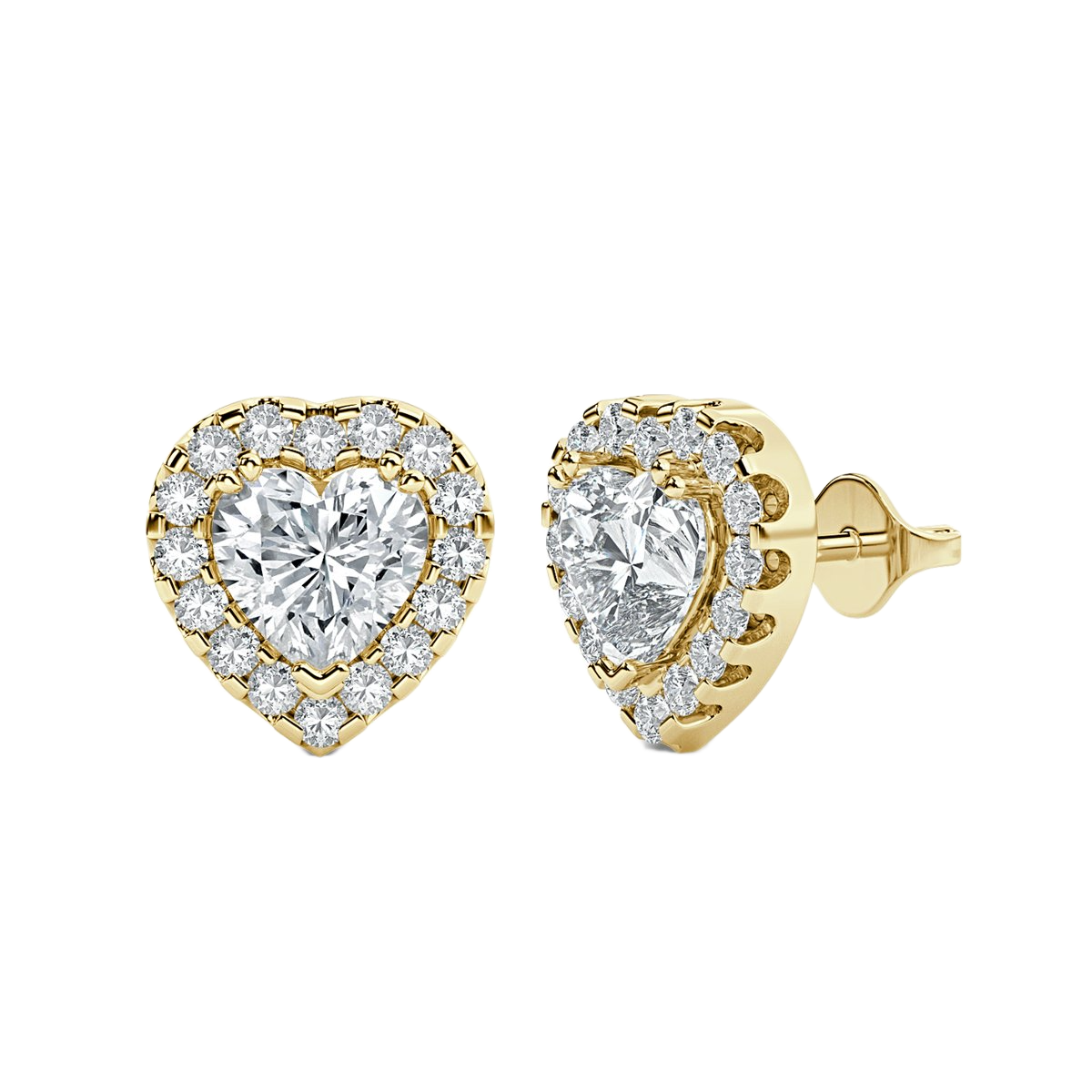 Heart Halo Diamond Earrings