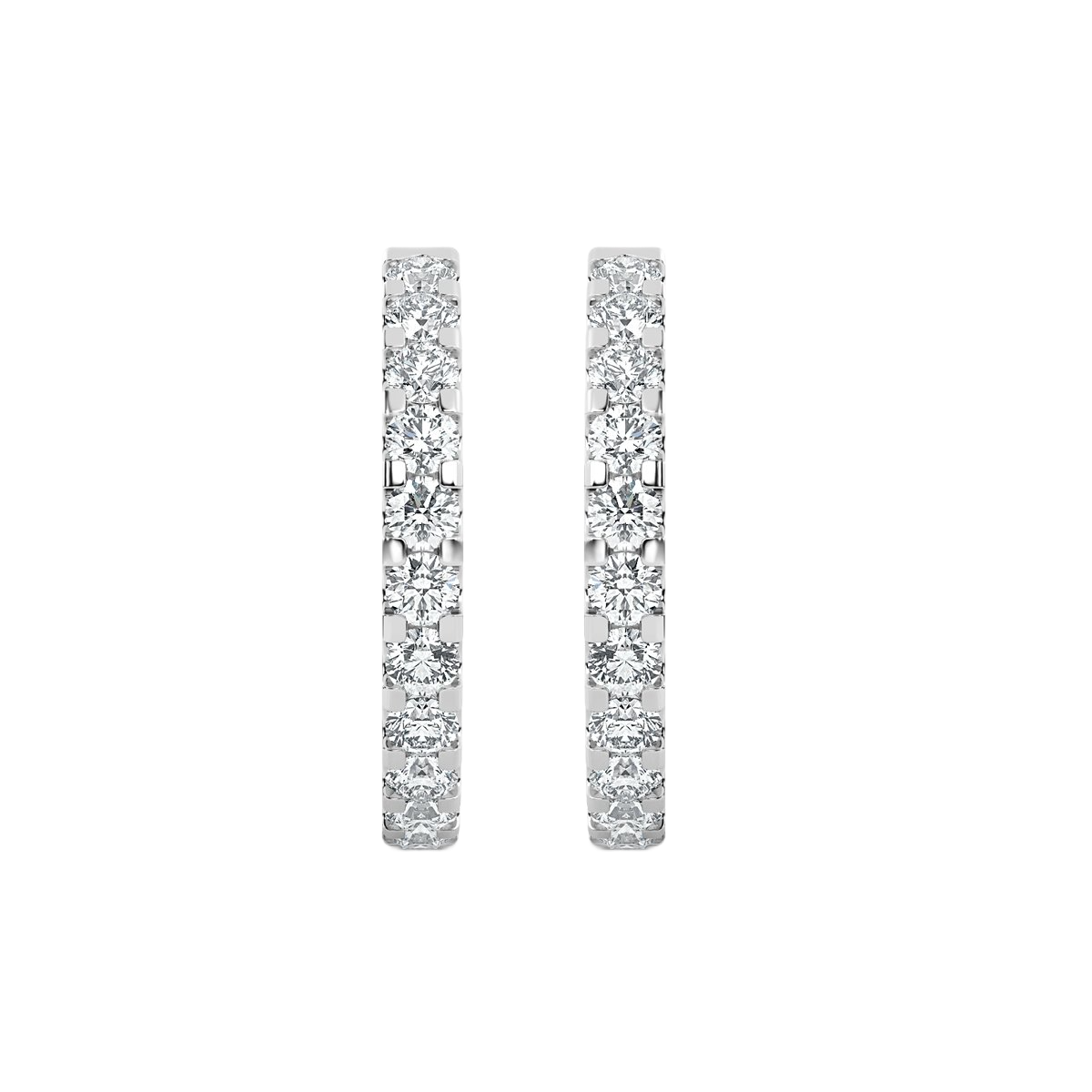 0.33 ct Round diamond Hoop  Earrings, White Gold