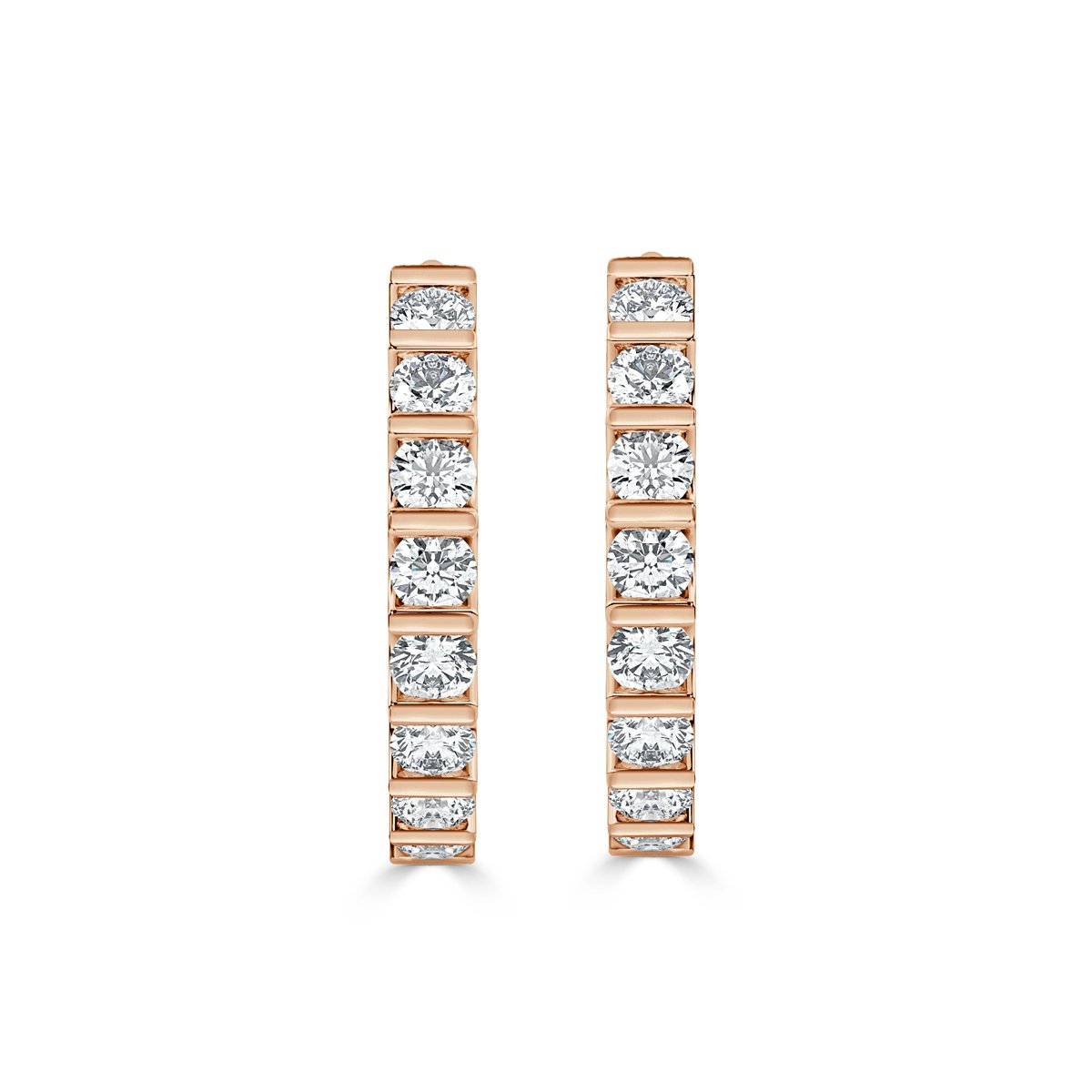 Round  Hoop Diamond Earrings