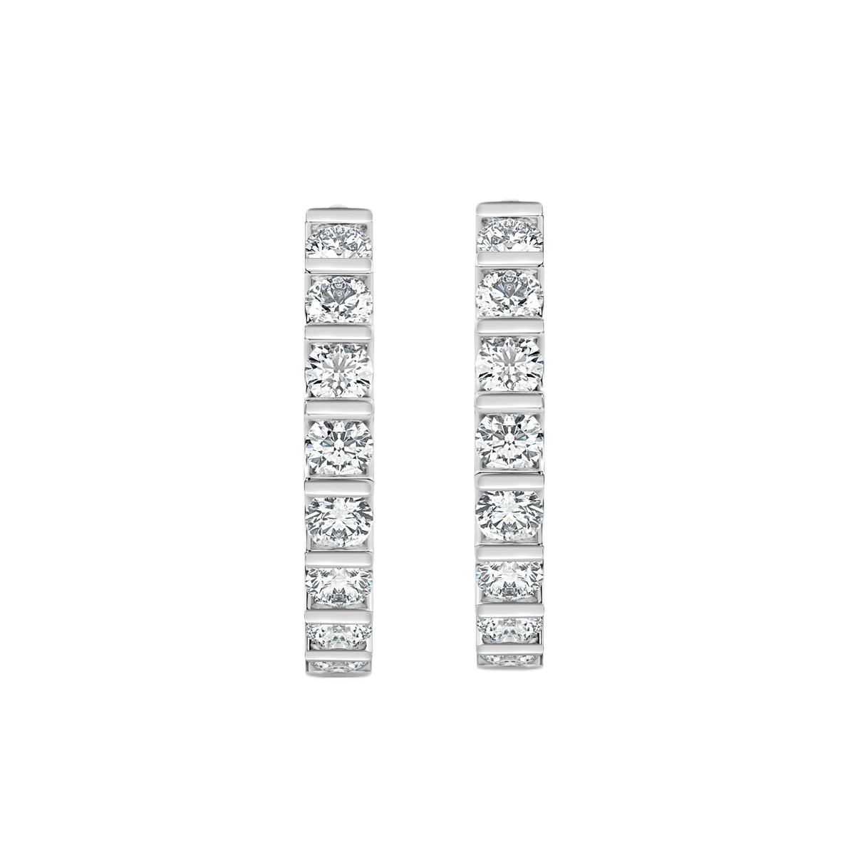 Round  Hoop Diamond Earrings