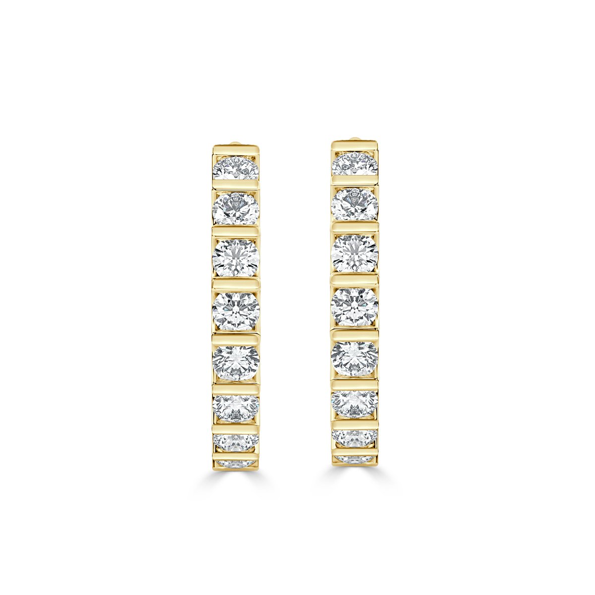 Round  Hoop Diamond Earrings