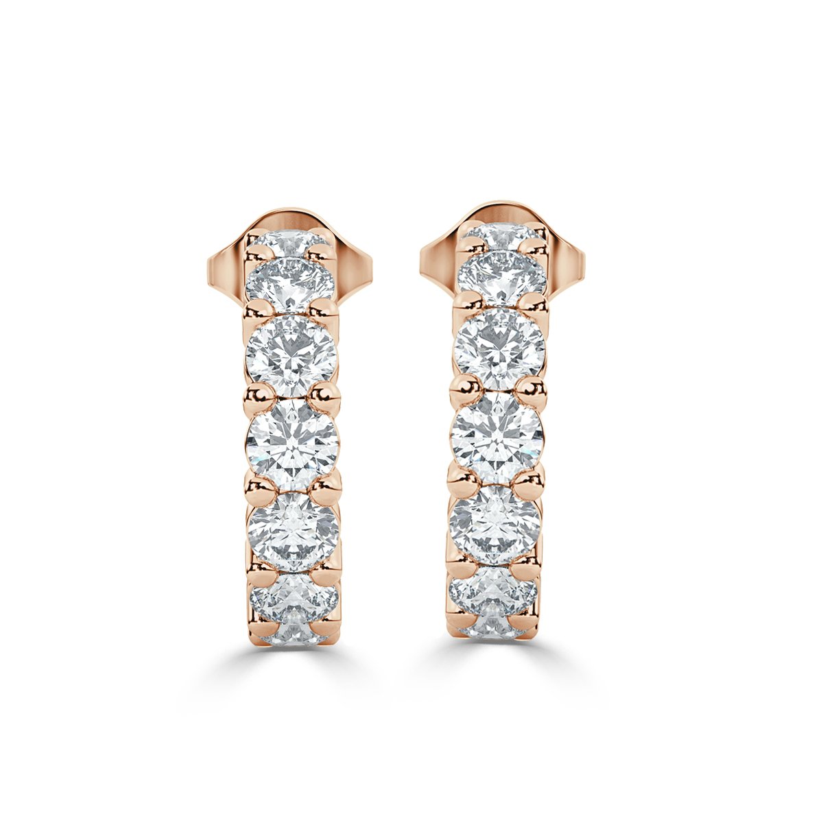 Round  Hoop Diamond Earrings