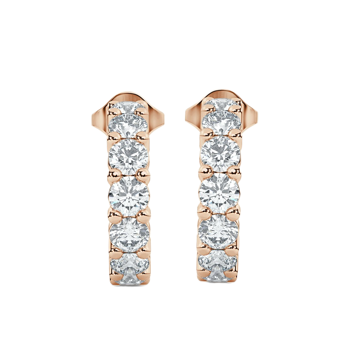 Round  Hoop Diamond Earrings