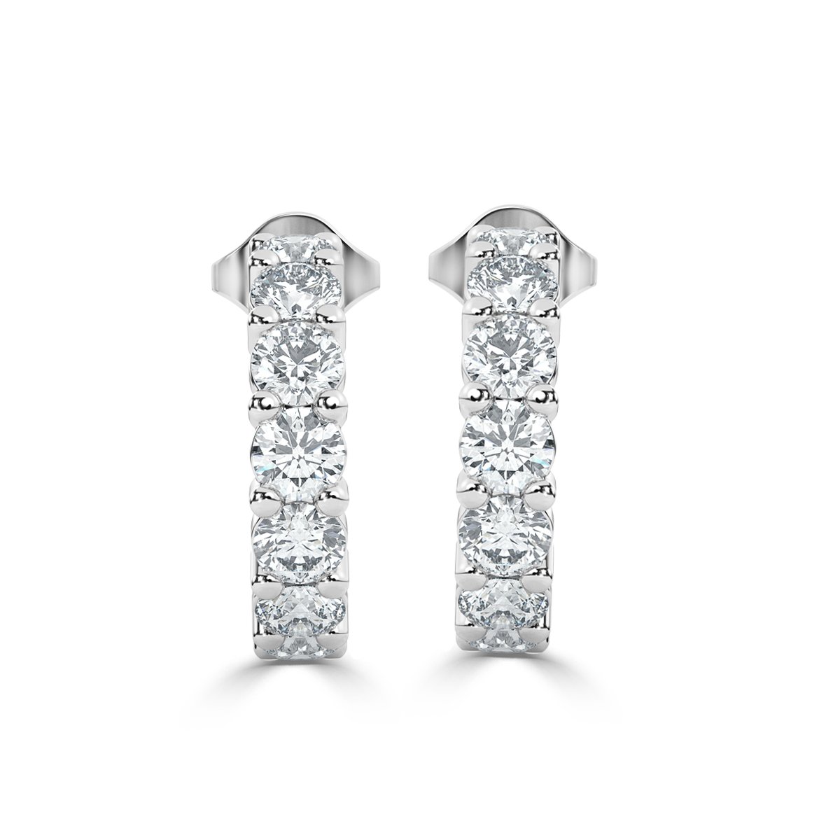 Round  Hoop Diamond Earrings