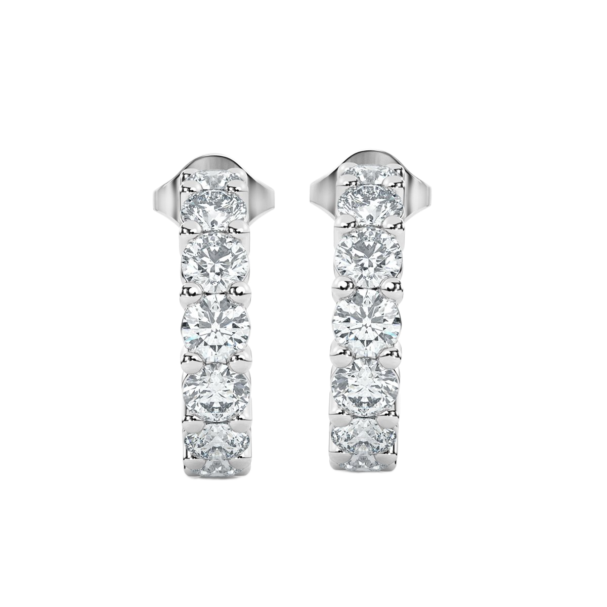Round  Hoop Diamond Earrings