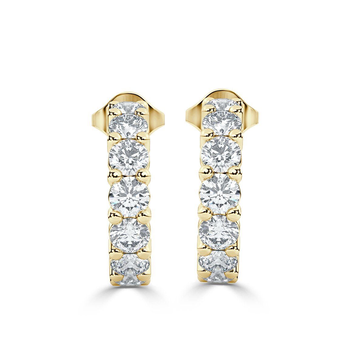 Round  Hoop Diamond Earrings