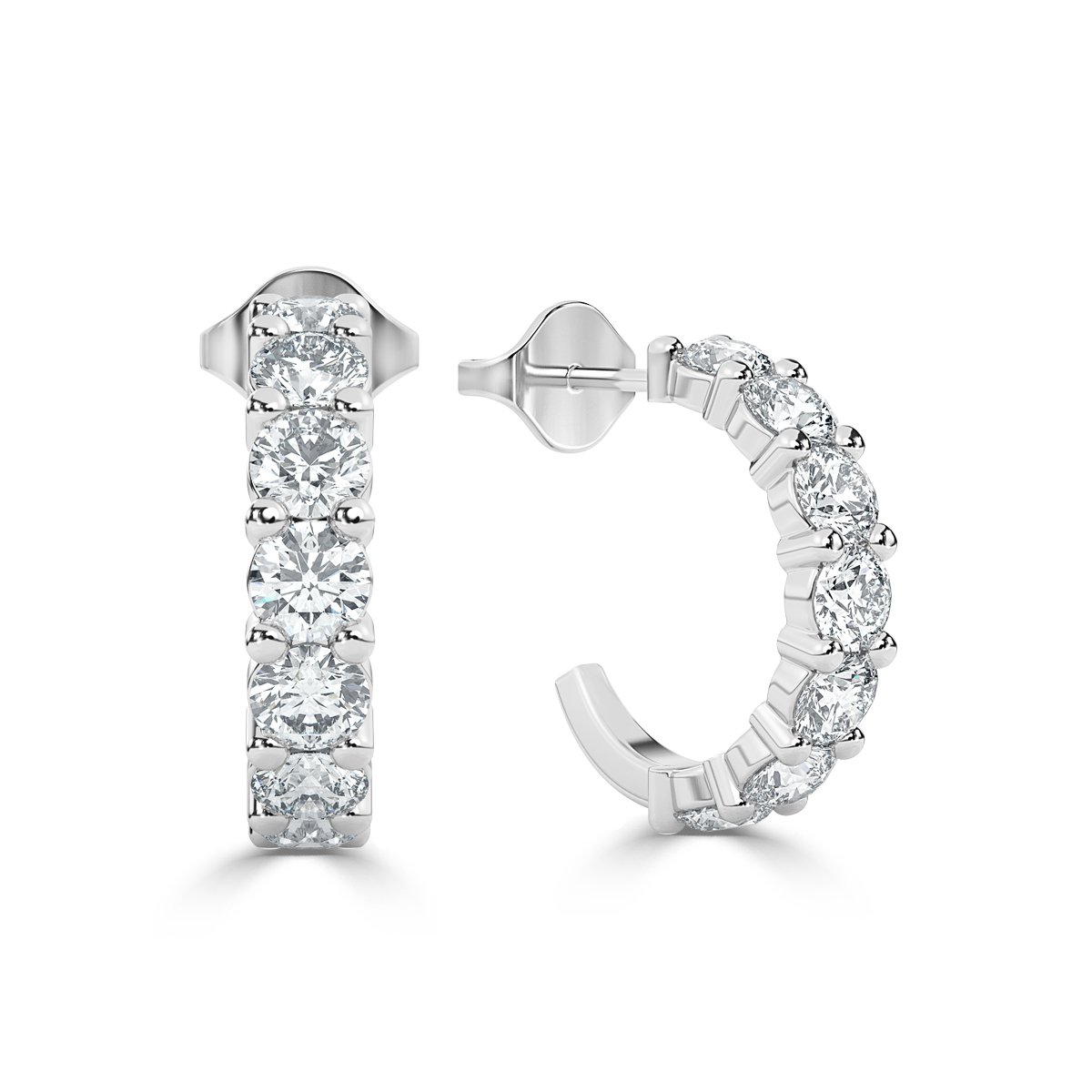 Round  Hoop Diamond Earrings