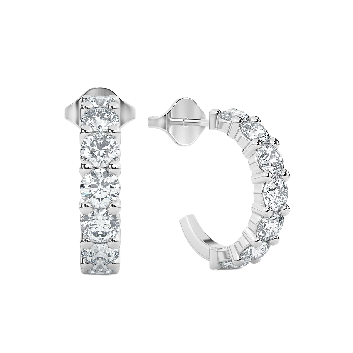 Round  Hoop Diamond Earrings