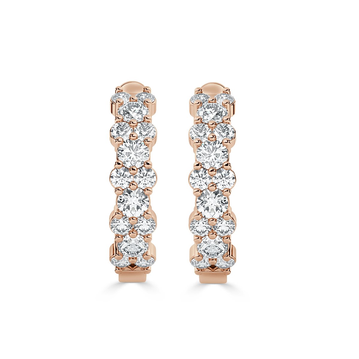 Round  Hoop Diamond Earrings