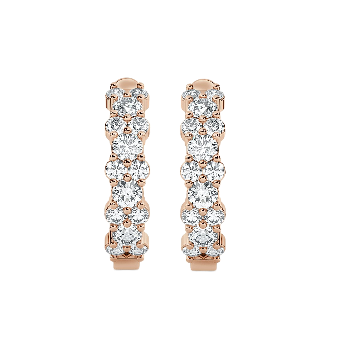 Round  Hoop Diamond Earrings