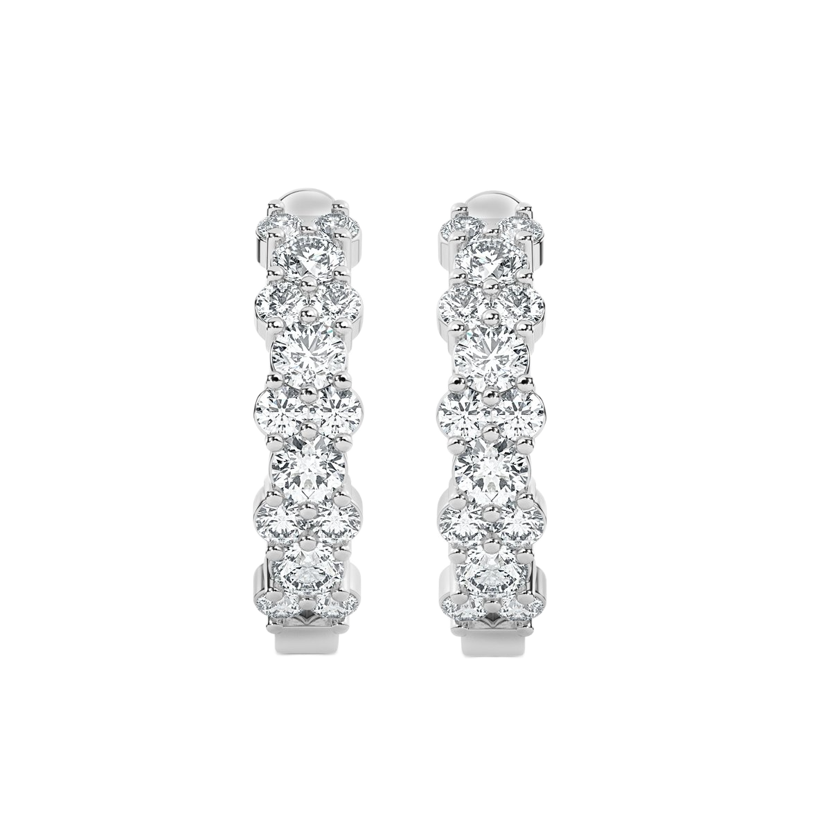 Round  Hoop Diamond Earrings