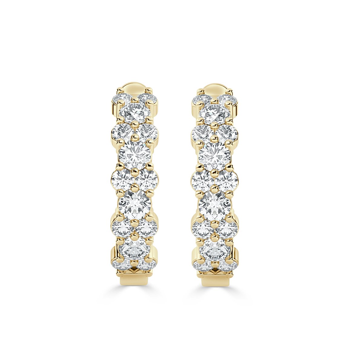 Round  Hoop Diamond Earrings