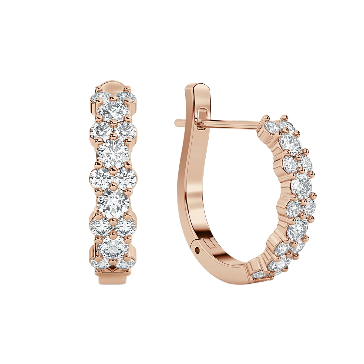 Round  Hoop Diamond Earrings