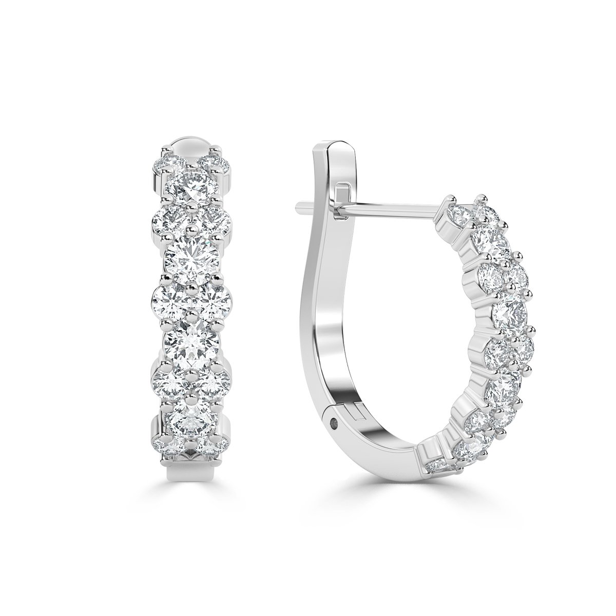 Round  Hoop Diamond Earrings