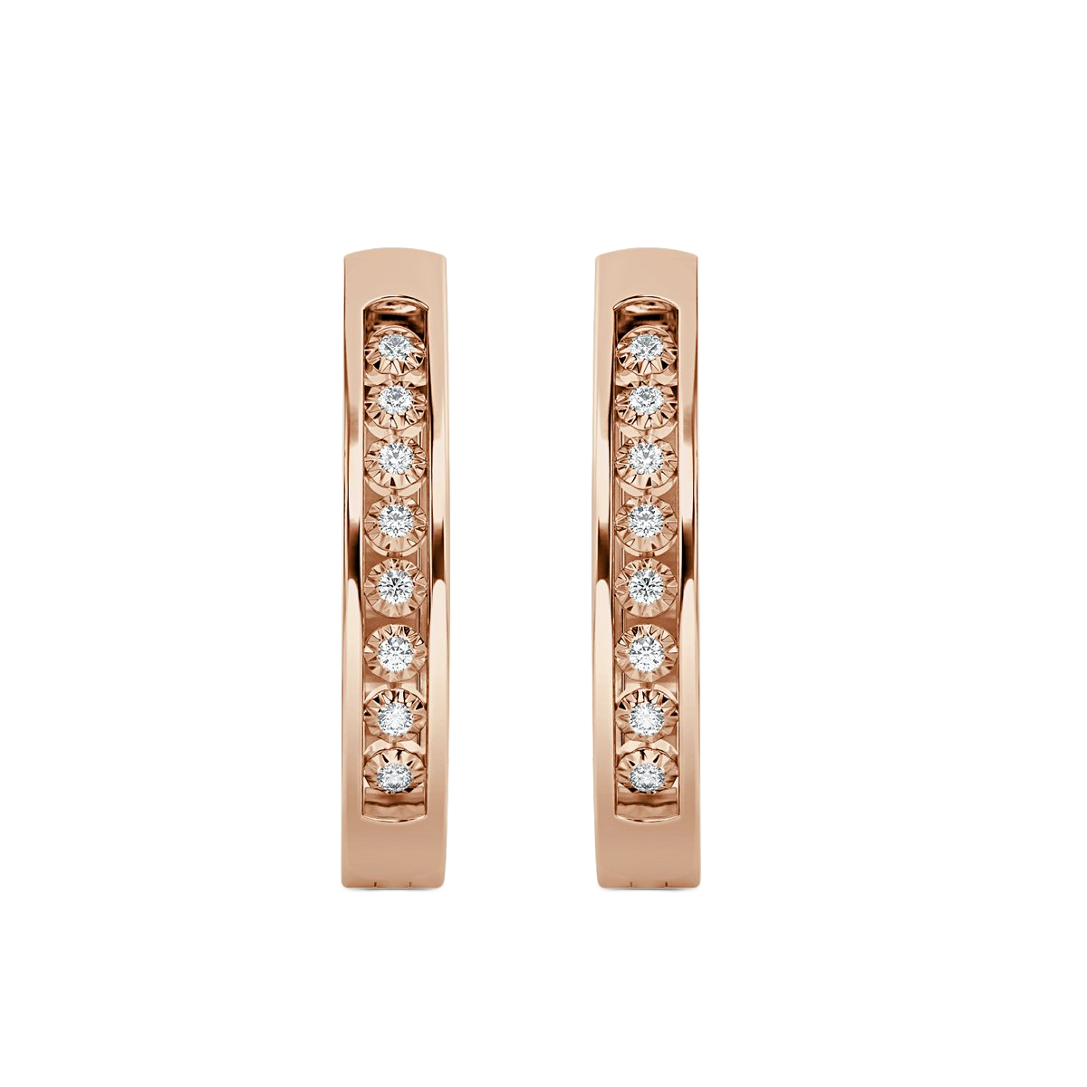 Round  Hoop Diamond Earrings
