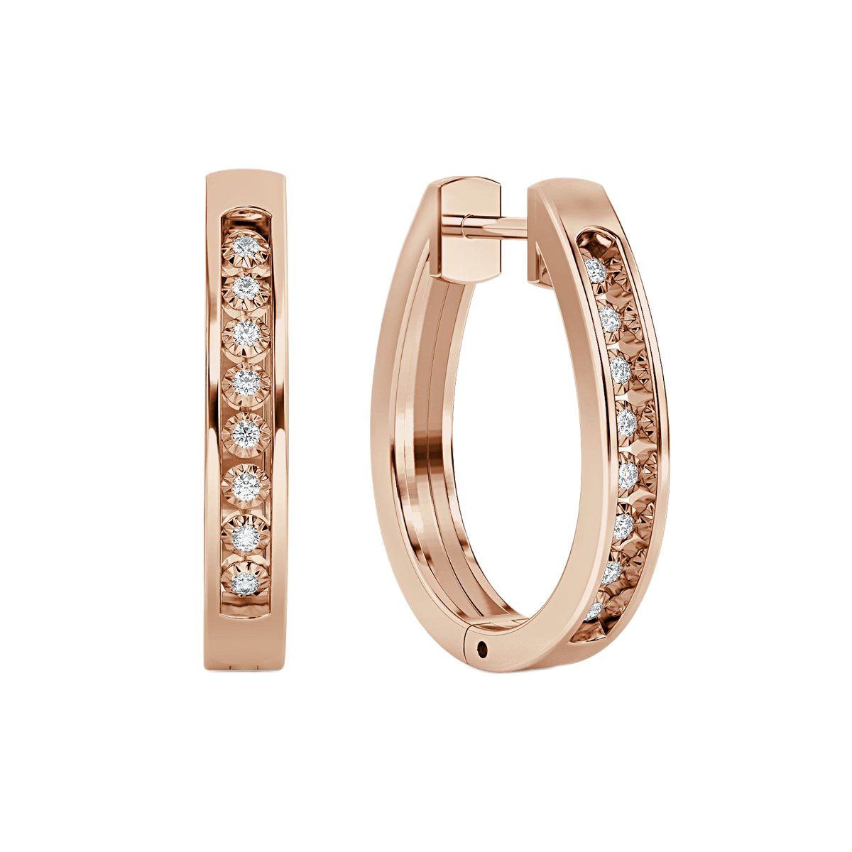 Round  Hoop Diamond Earrings