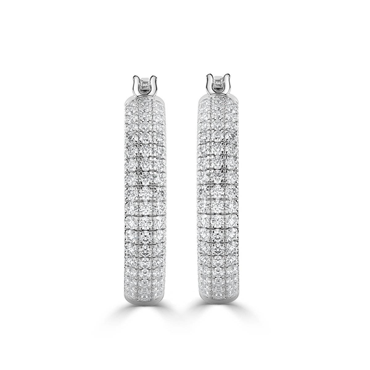 Round  Hoop Diamond Earrings