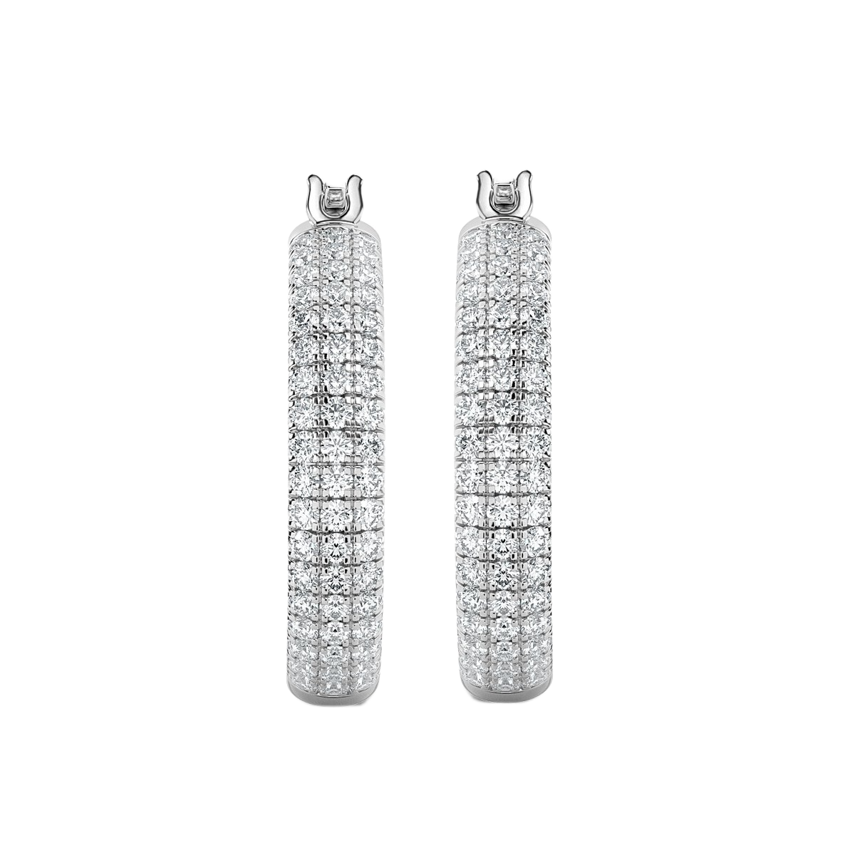 Round  Hoop Diamond Earrings
