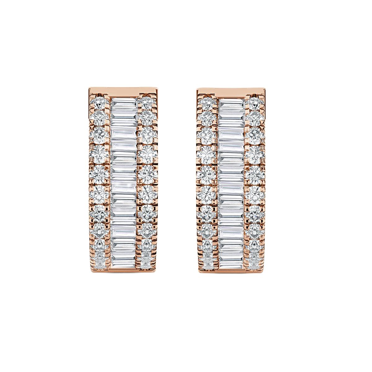 Emerald  Hoop Diamond Earrings