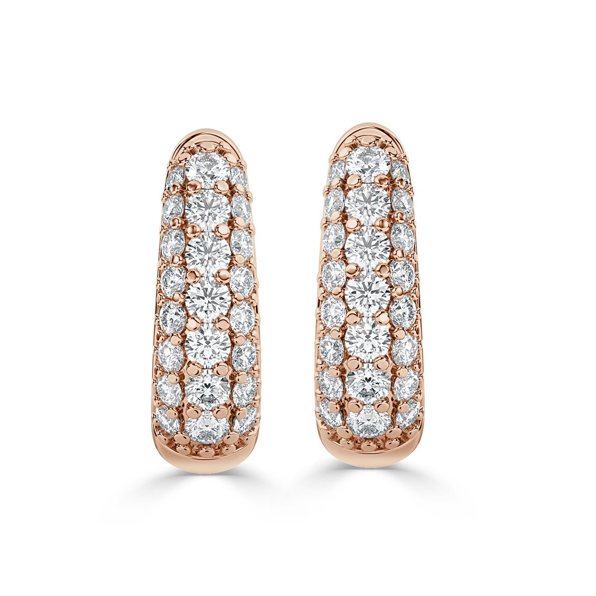 Round  Hoop Diamond Earrings