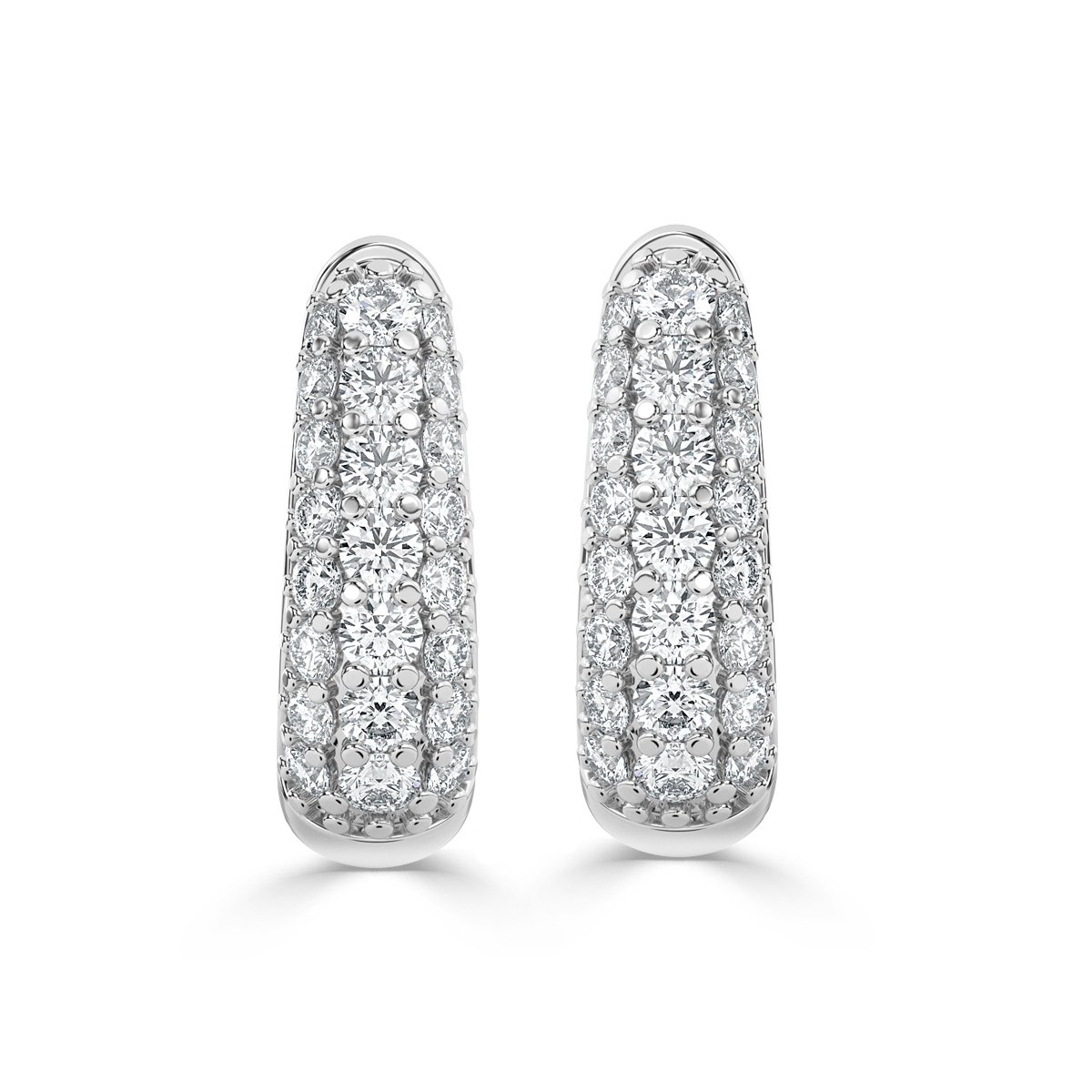 Round  Hoop Diamond Earrings