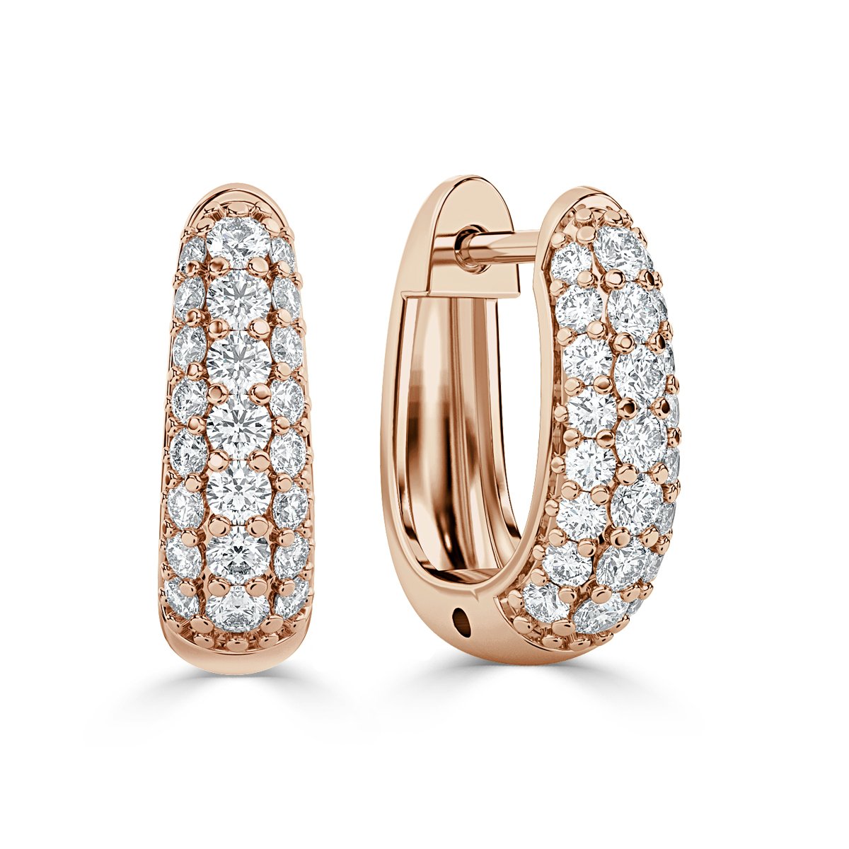 Round  Hoop Diamond Earrings