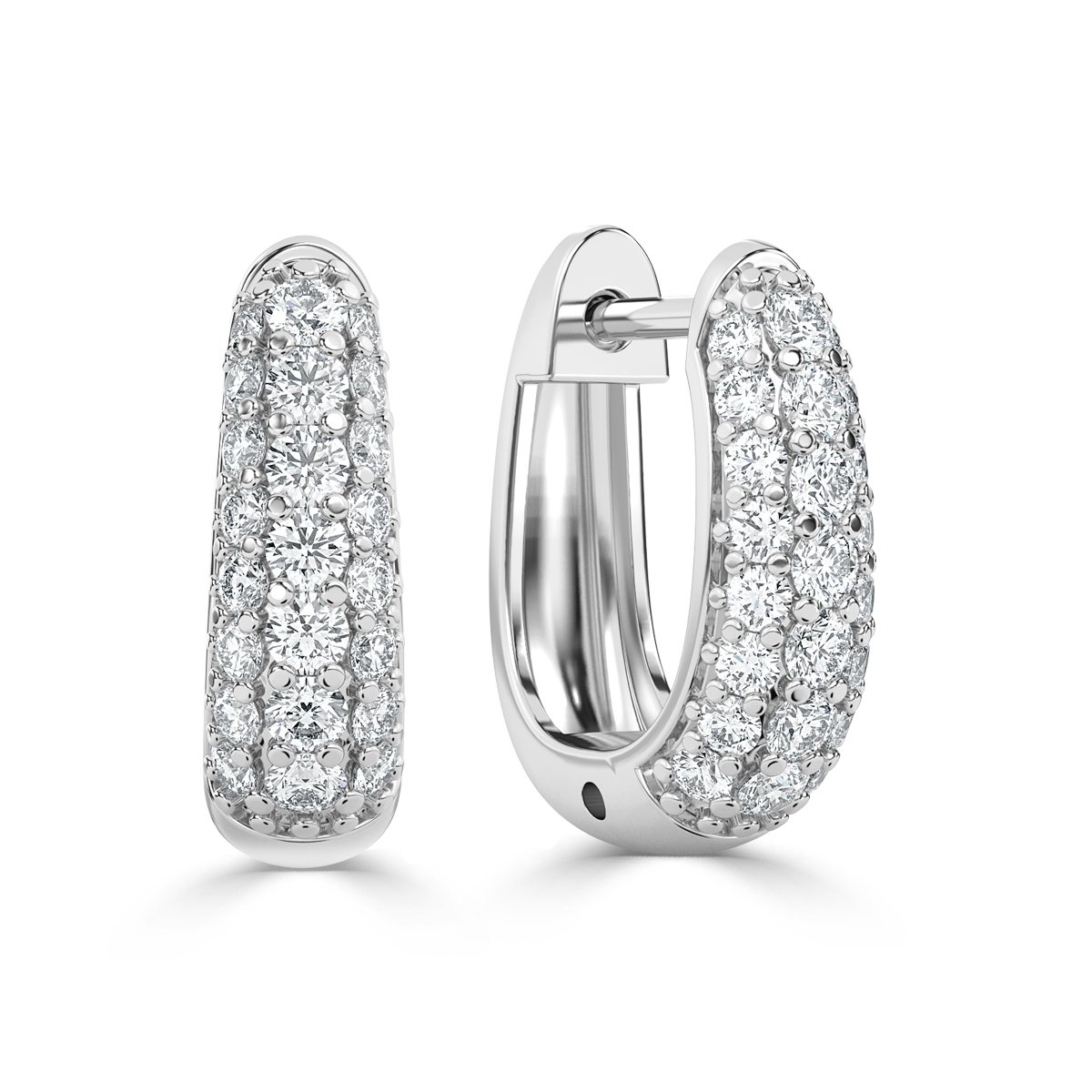 Round  Hoop Diamond Earrings