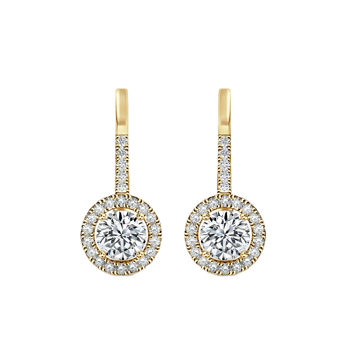 Round  Drop Diamond Earrings