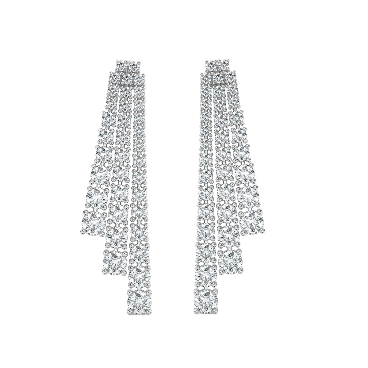 Round  Drop Diamond Earrings