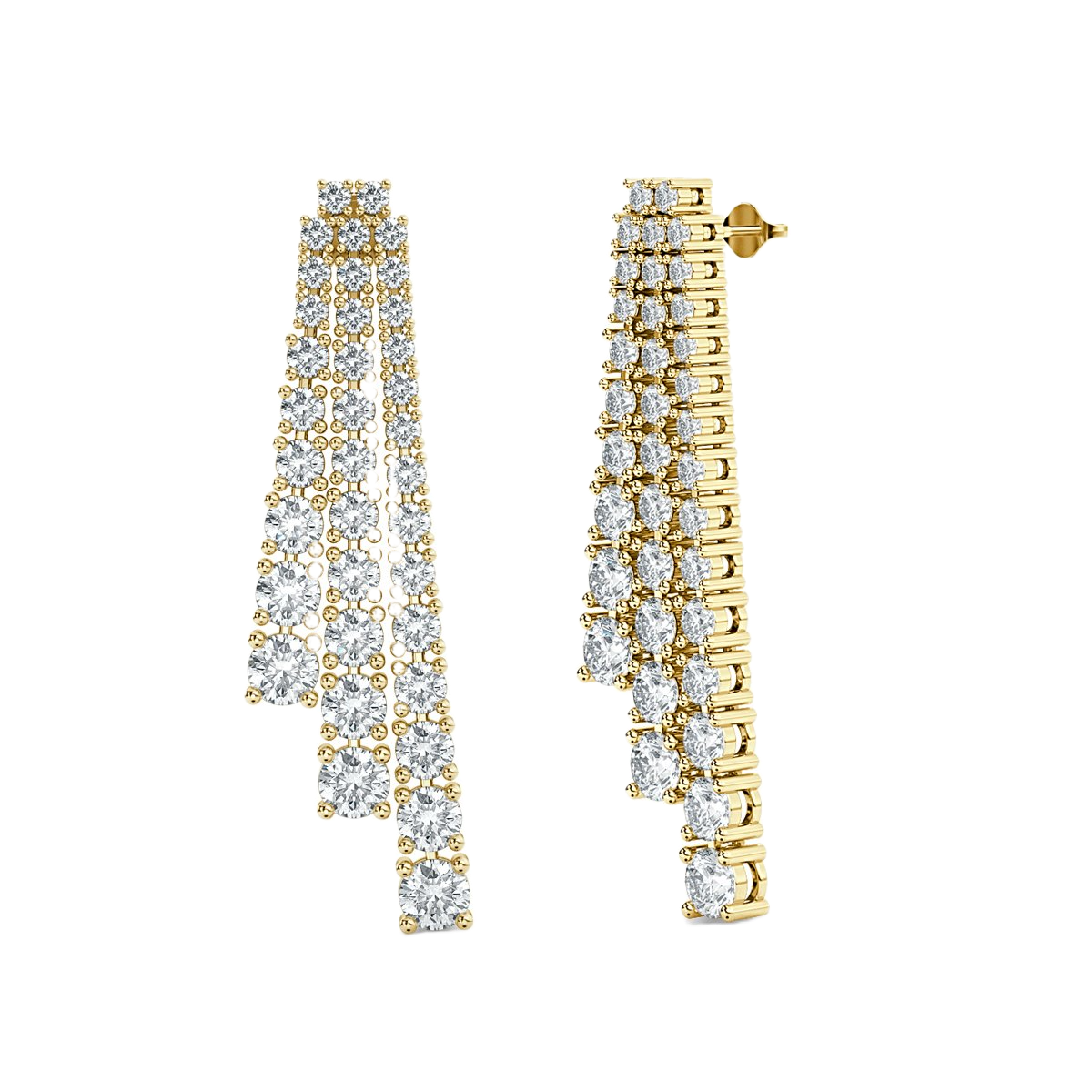 Round  Drop Diamond Earrings