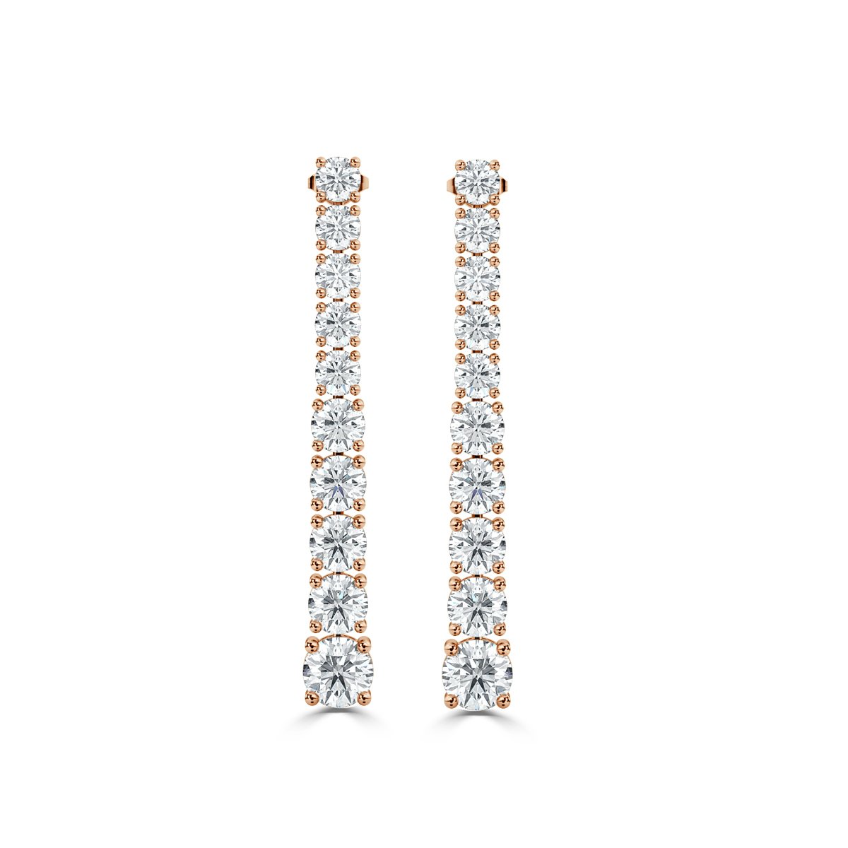 Round  Drop Diamond Earrings