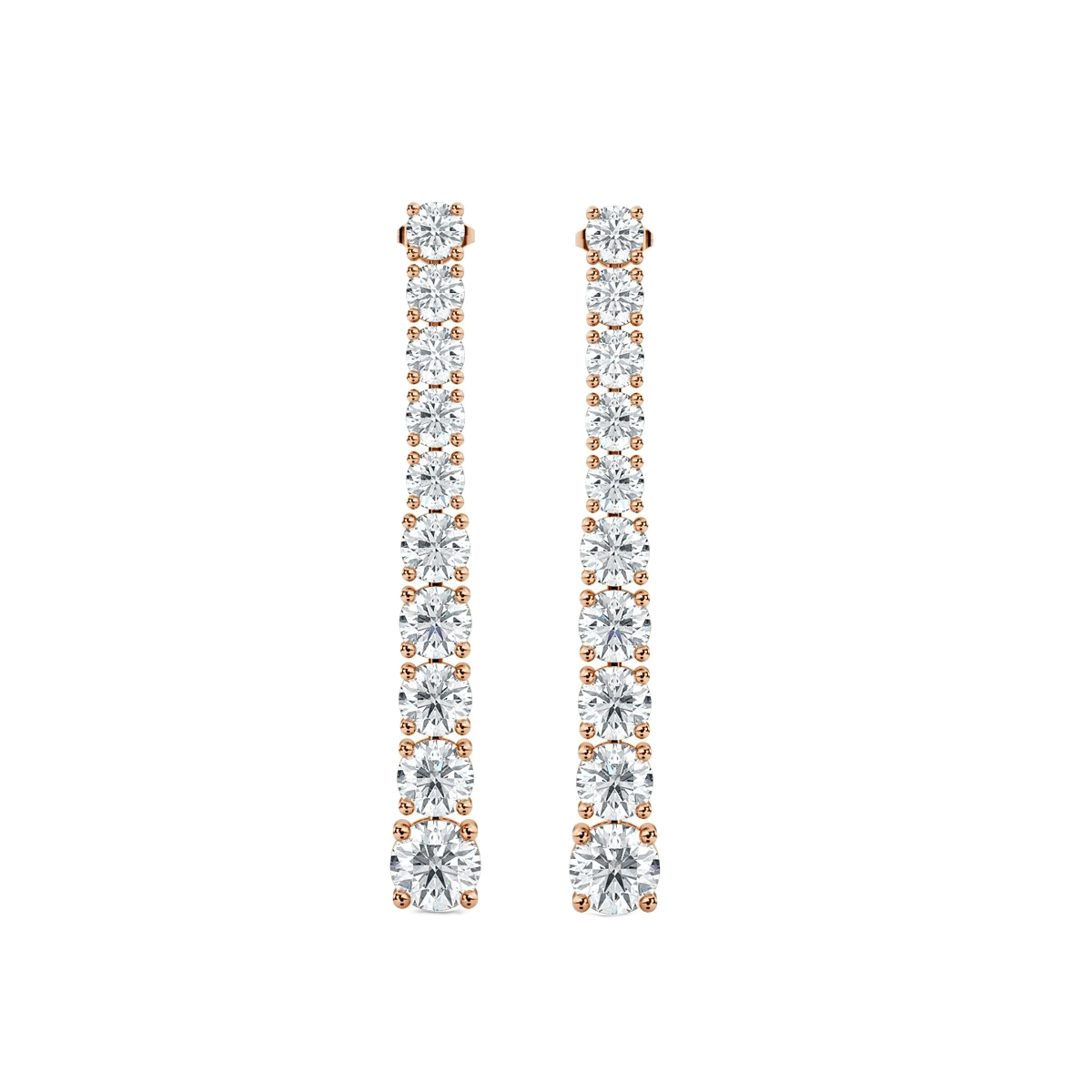 Round  Drop Diamond Earrings