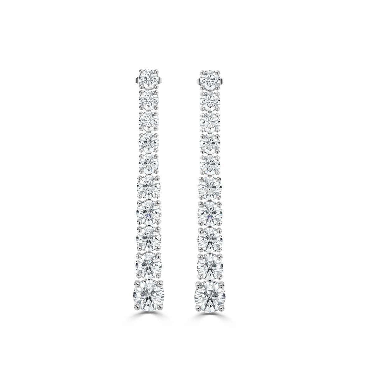 Round  Drop Diamond Earrings