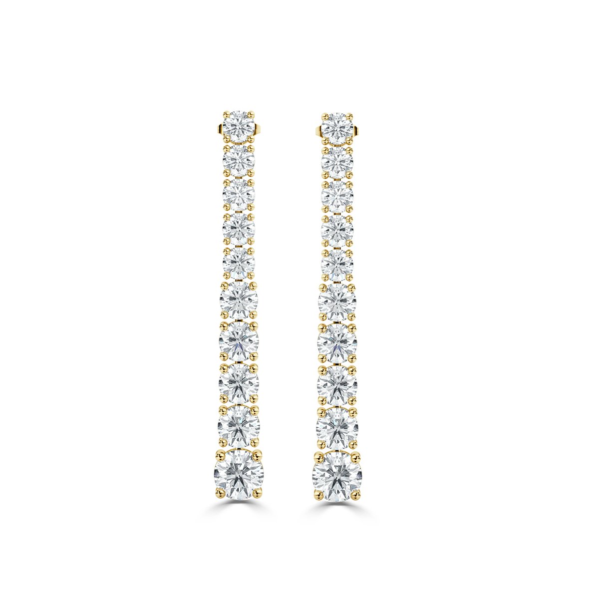 Round  Drop Diamond Earrings