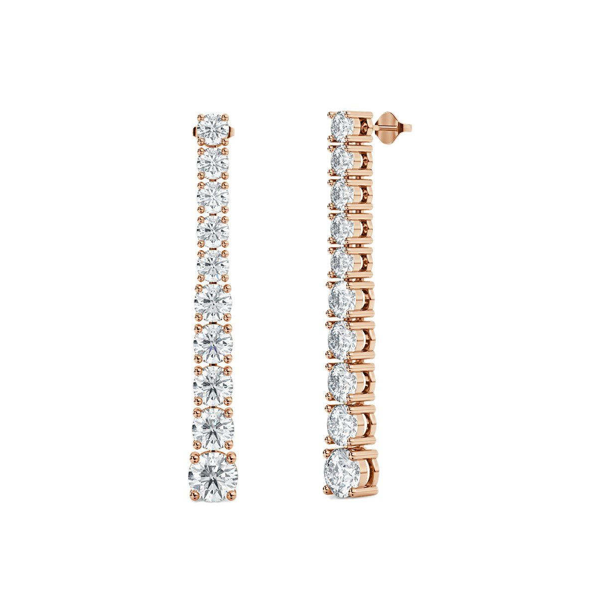 Round  Drop Diamond Earrings