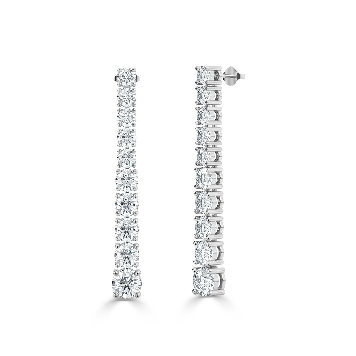 Round  Drop Diamond Earrings