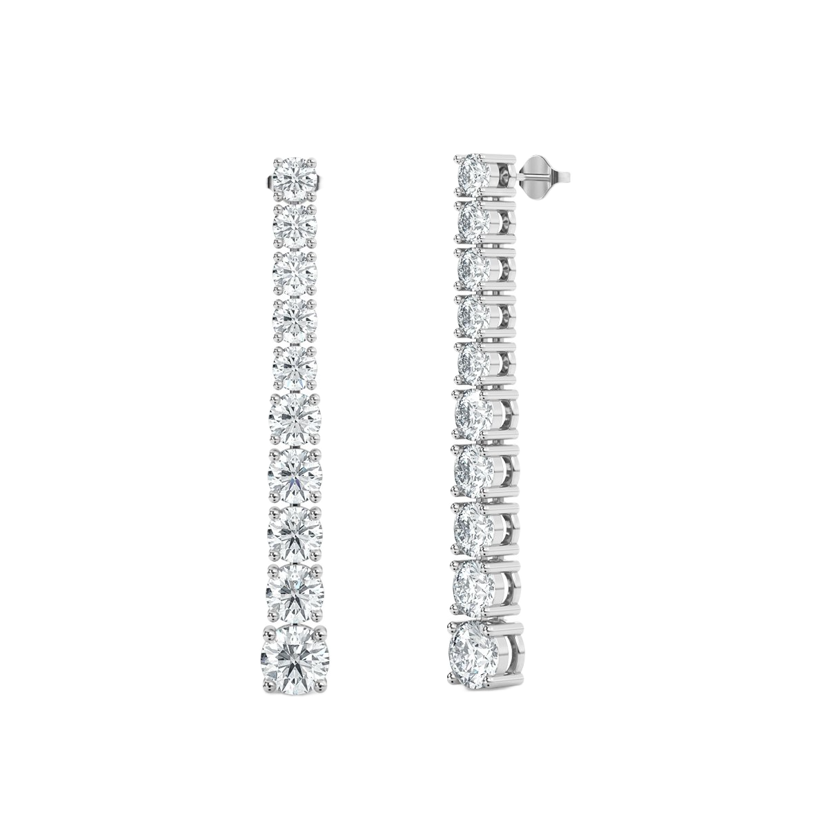 Round  Drop Diamond Earrings