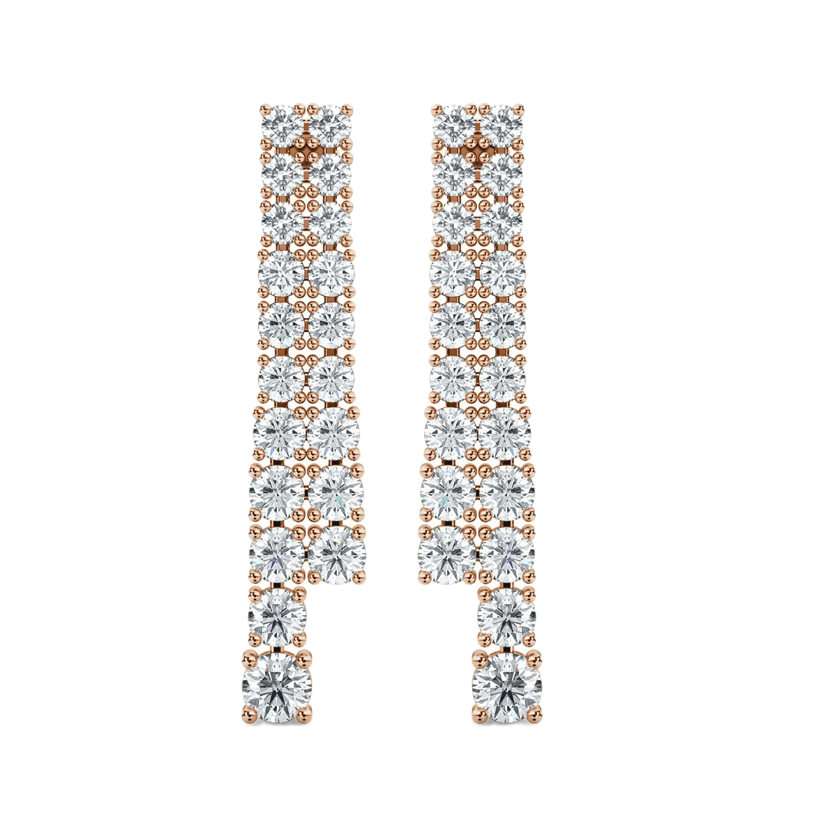 Round  Drop Diamond Earrings