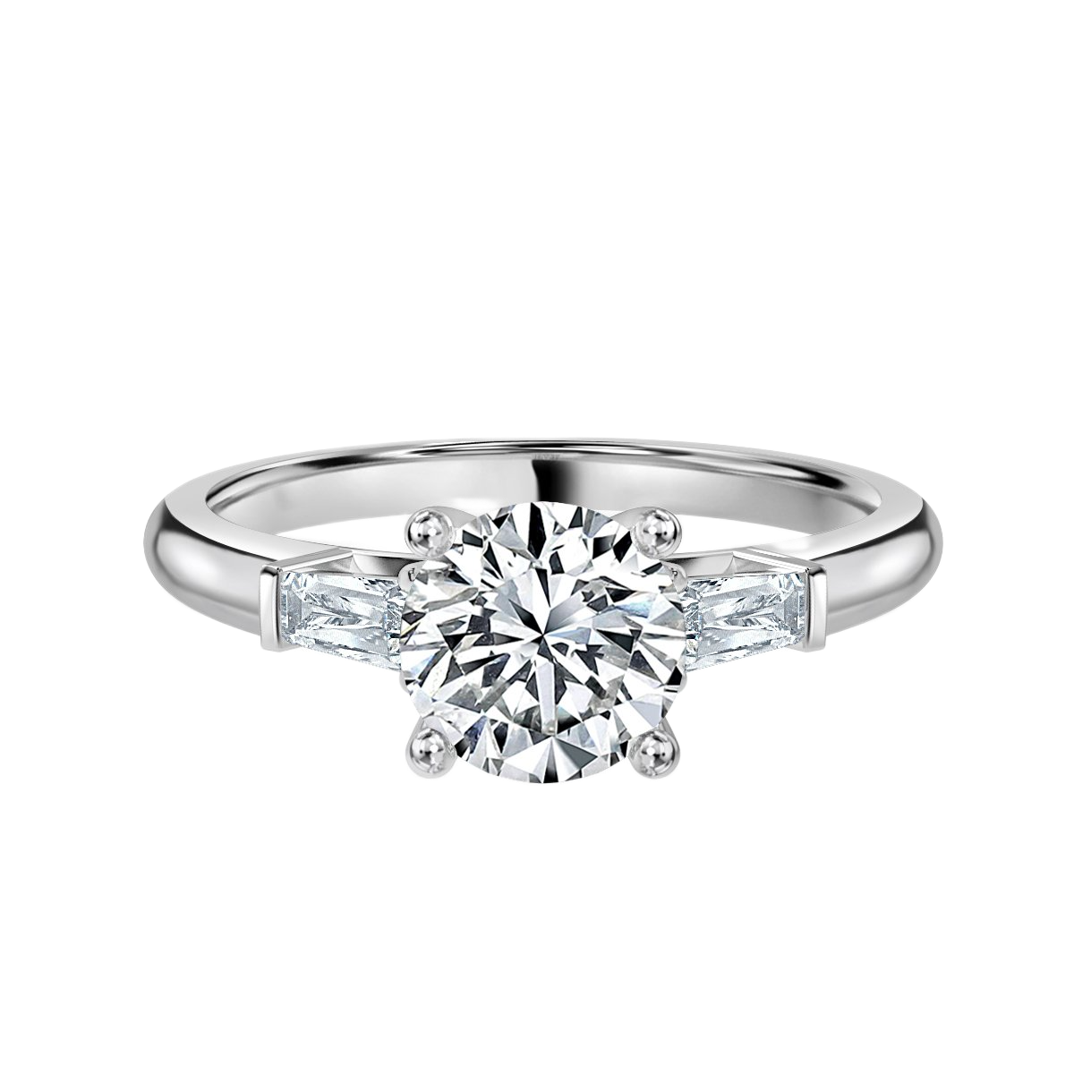 Round With Baguett Trilogy Ring