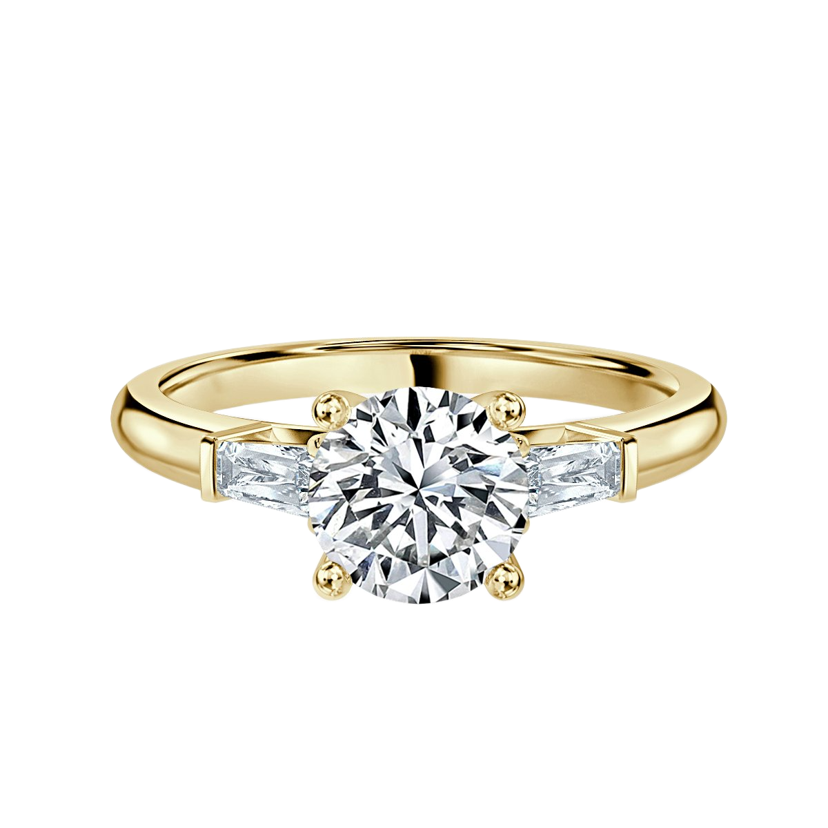 Round With Baguett Trilogy Ring