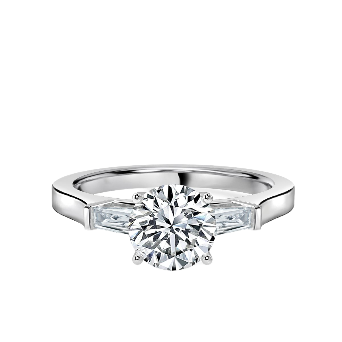 Round With Baguett Trilogy Ring
