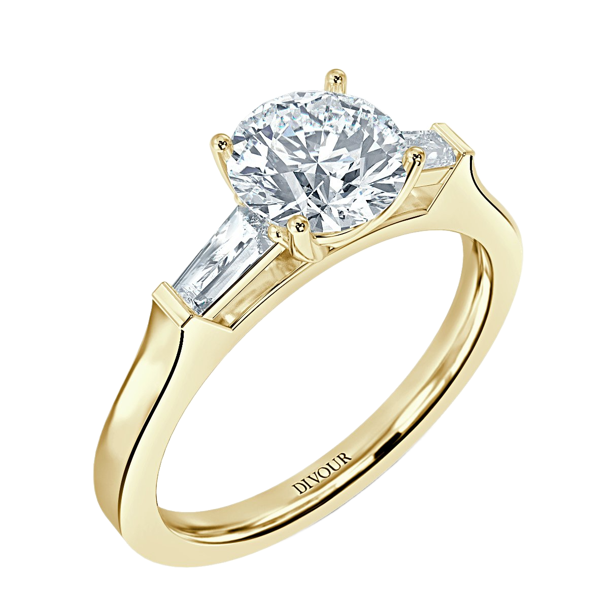 Round With Baguett Trilogy Ring