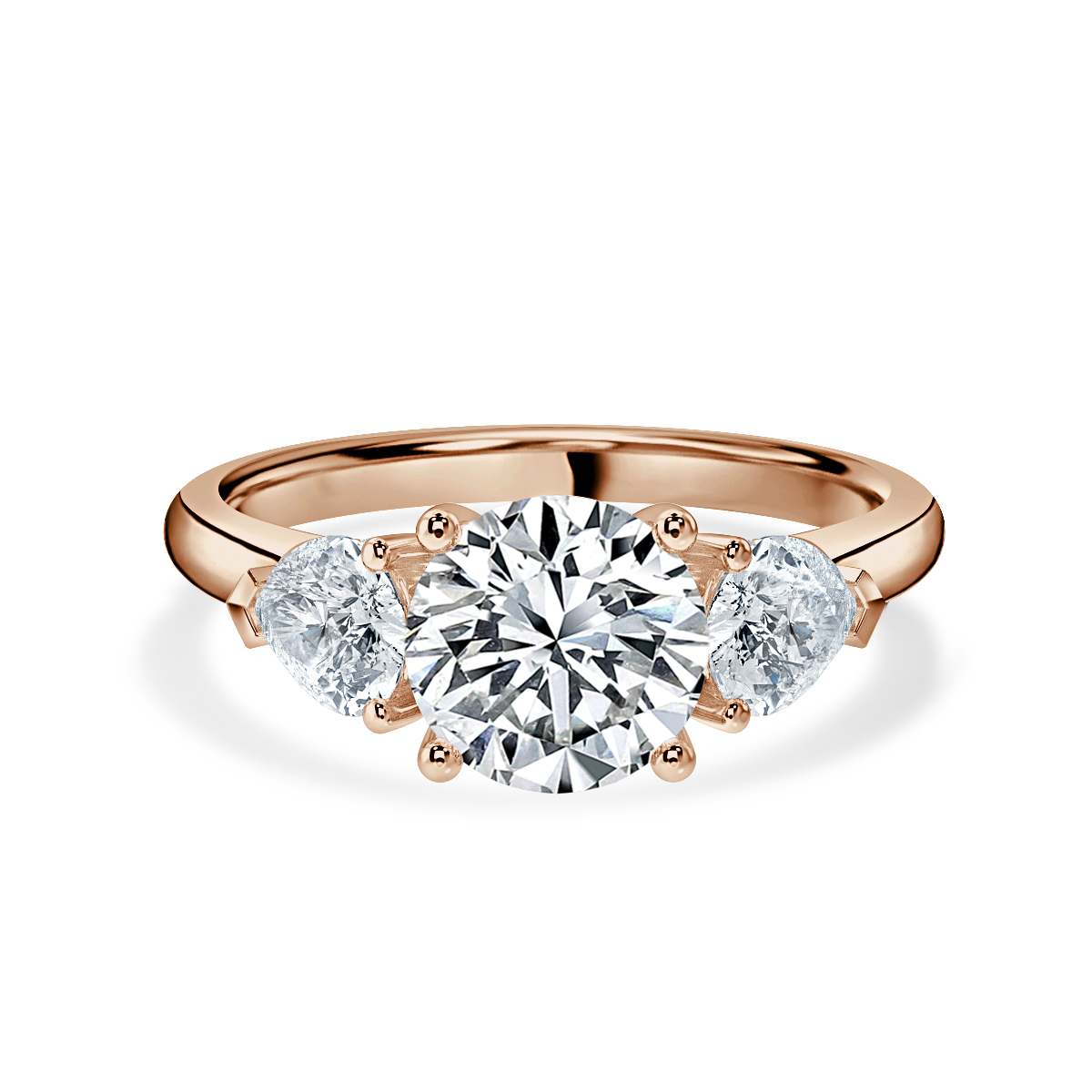 Round With Pear Shape Trilogy Ring