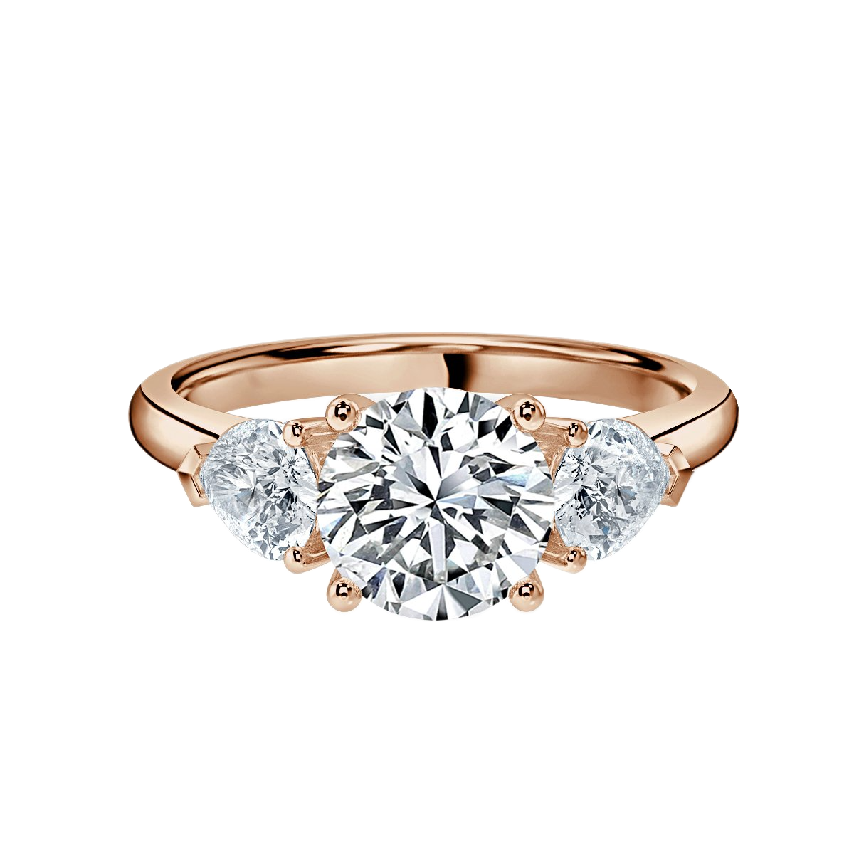 Round With Pear Shape Trilogy Ring