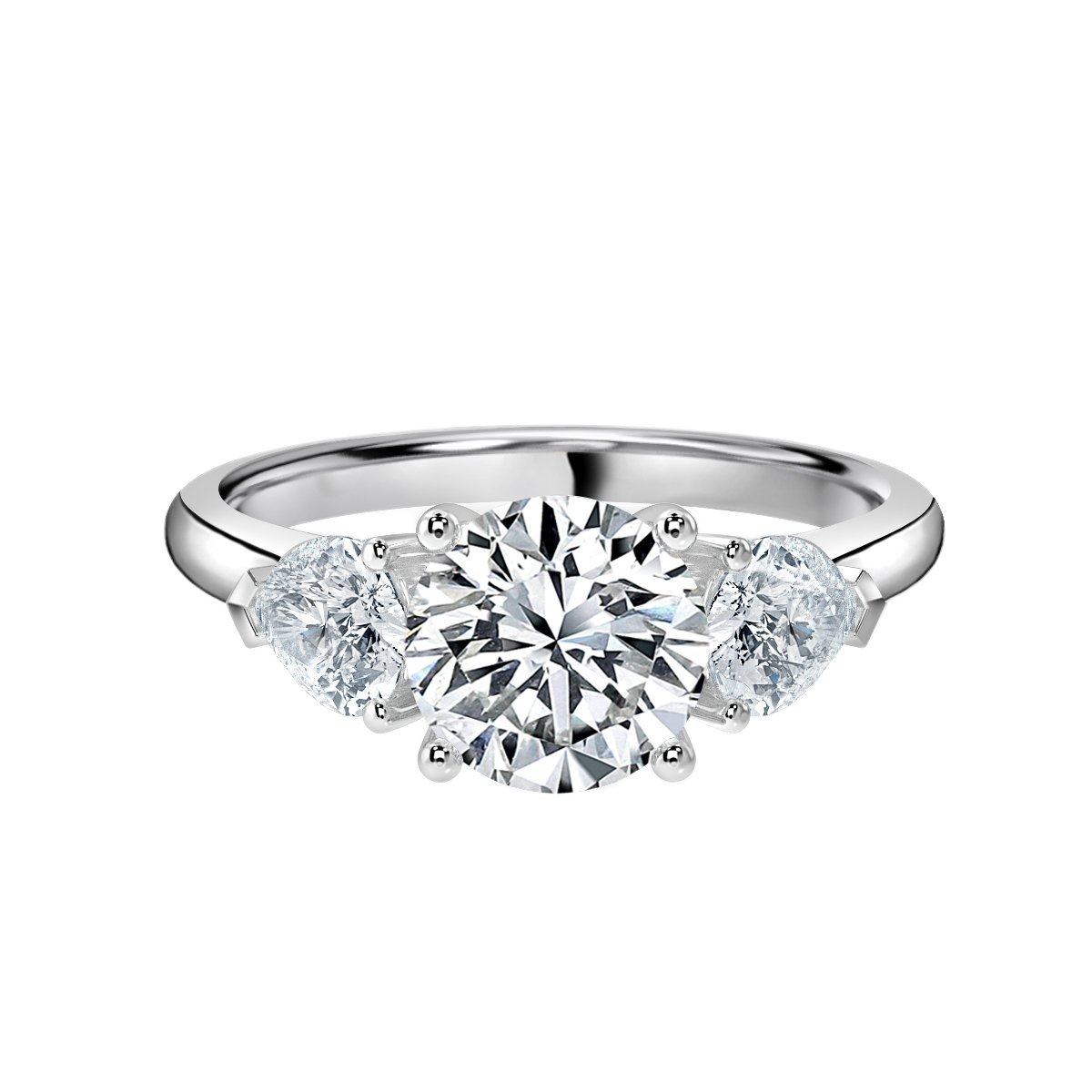 Round With Pear Shape Trilogy Ring