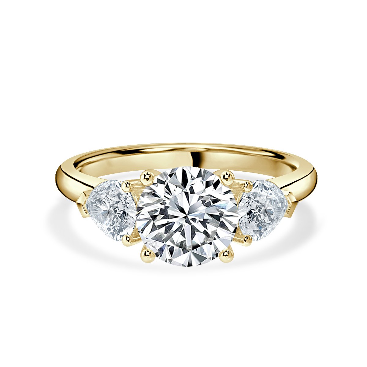 Round With Pear Shape Trilogy Ring